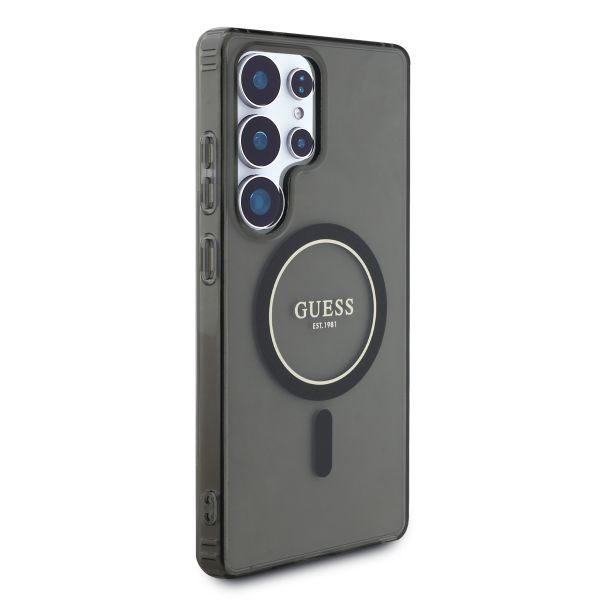 Guess Coque MagSafe IML Glitter Gradient Samsung Galaxy S25 Ultra - Noir