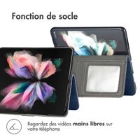 imoshion Étui de télephone portefeuille de luxe Samsung Galaxy Z Fold 4 - Bleu foncé