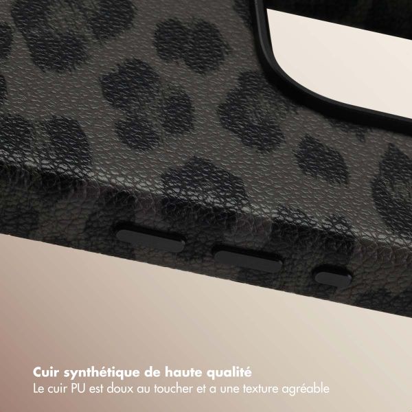 Selencia Coque Sabi imprimé panthère avec MagSafe Apple iPhone 16 Pro - Midnight Black