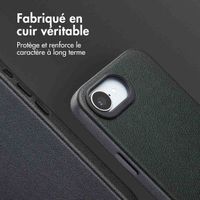 Accezz Coque arrière en cuir avec MagSafe Apple iPhone 17e / 16e - Onyx Black