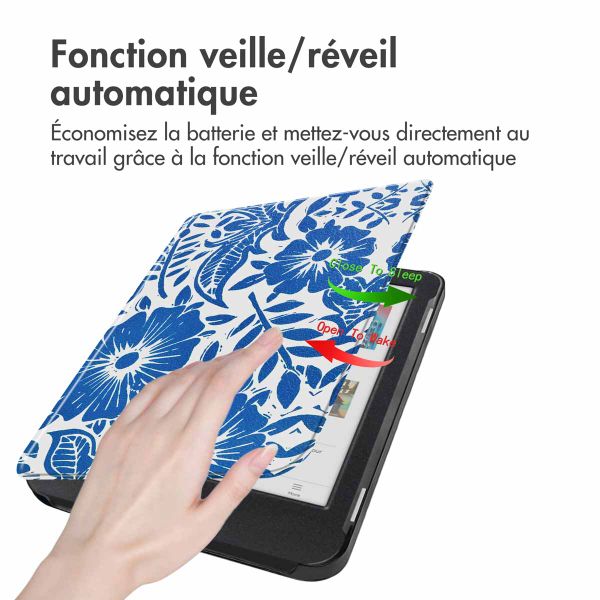 imoshion Design Slim Hard Case Sleepcover Kobo Clara Colour / BW - Flower Tile