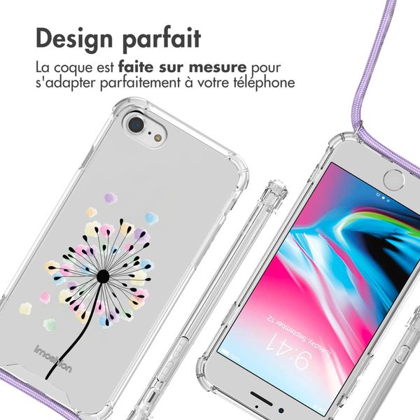 imoshion Coque Design avec cordon Apple iPhone SE (2022 / 2020) / 8 / 7 - Sandstone Dandelion