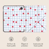 imoshion Étui de liseuse portefeuille design Pliable Kobo Libra Colour - Cherry Check