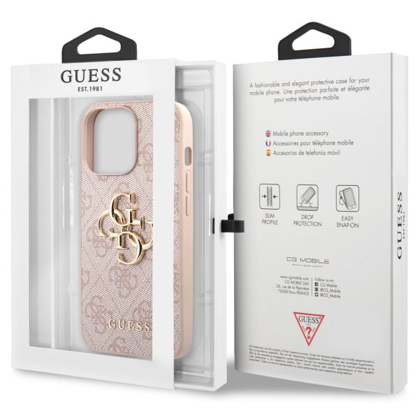 Guess Coque 4G Metal Logo Backcover Apple iPhone 13 Pro - Rose & Or