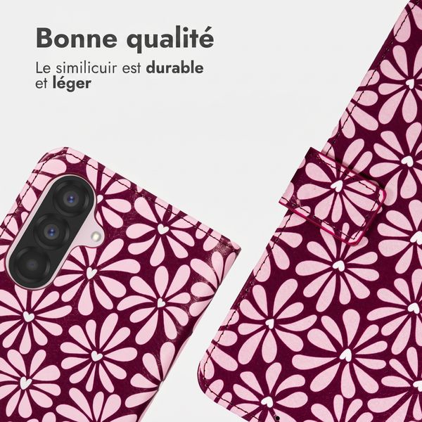 imoshion Étui de télephone portefeuille Design Samsung Galaxy A56 - Bloom Love Blush