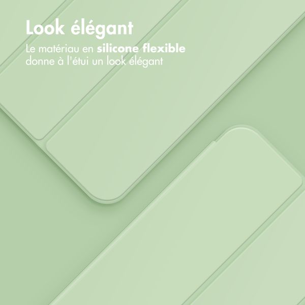 Accezz Coque tablette portefeuille Smart Silicone Apple iPad 6 (2018) 9.7 pouces / iPad 5 (2017) 9.7 pouces - Vert clair