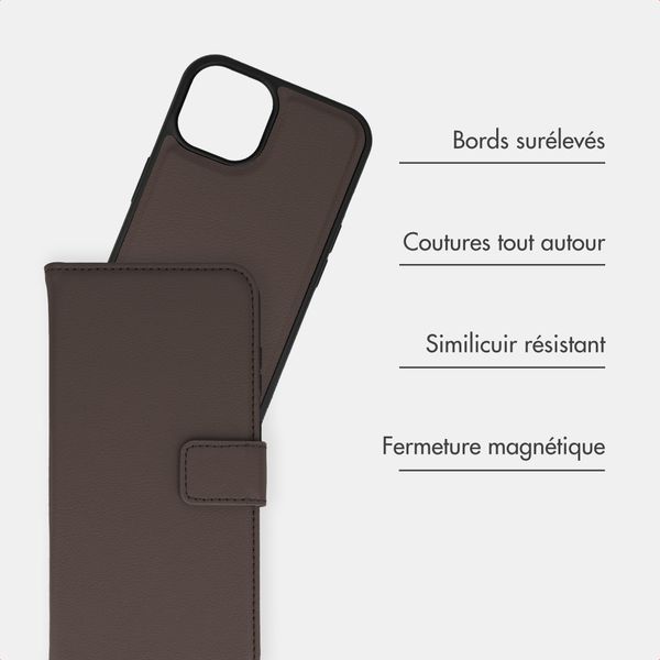 imoshion Étui portefeuille luxe 2-en-1 amovible Apple iPhone 13 - Marron