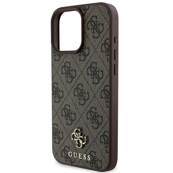 Guess Coque 4G Metal Logo MagSafe Apple iPhone 16 Pro - Marron