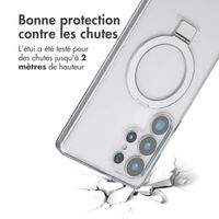 Accezz Coque Ring Stand avec MagSafe Samsung Galaxy S25 Ultra - Transparent