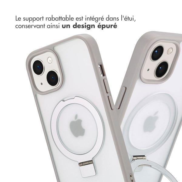 Accezz Coque Ring Stand avec MagSafe Apple iPhone 15 - Gris