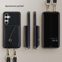 Selencia Coque de télephone Sera avec cordon et porte-cartes enveloppe Samsung Galaxy S24 FE - Noir