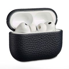 Accezz Coque en cuir véritable  Apple Airpods Pro 3 - Bleu foncé