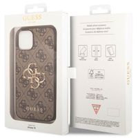 Guess Coque 4G Metal Logo Backcover Apple iPhone 15 - Marron