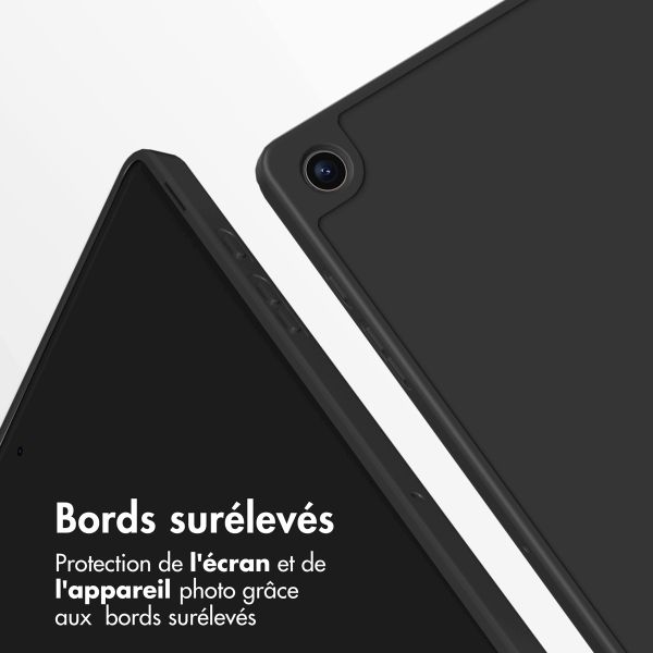 Accezz Coque tablette portefeuille Smart Silicone Samsung Galaxy Tab A9 Plus - Noir
