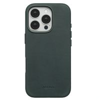 Accezz Coque MagSafe en cuir vintage Apple iPhone 16 Pro - Smokey Green