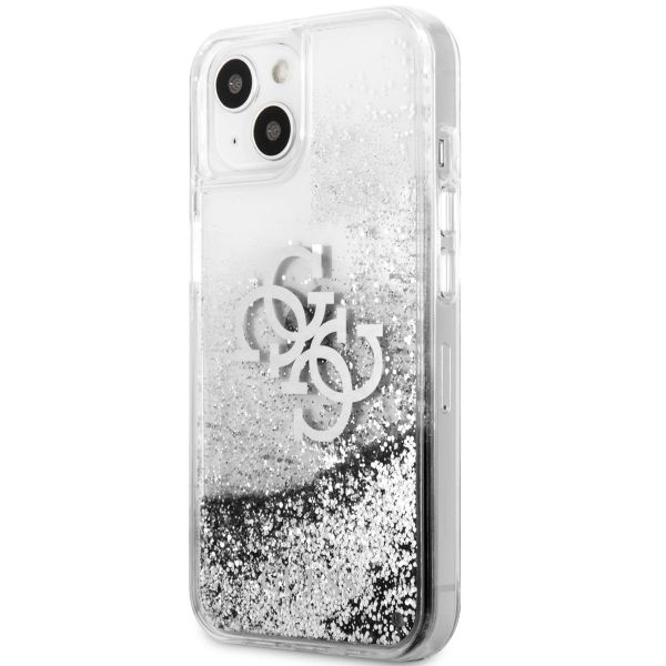 Guess Coque 4G Logo Liquid Glitter Apple iPhone 13 - Argent