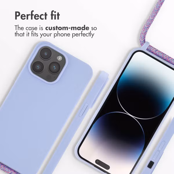 imoshion Coque en silicone avec cordon Apple iPhone 14 Pro Max - Violet