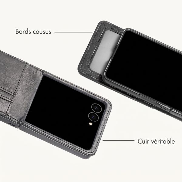 imoshion Étui de télephone portefeuille Luxe Samsung Galaxy Z Flip 8 - Noir