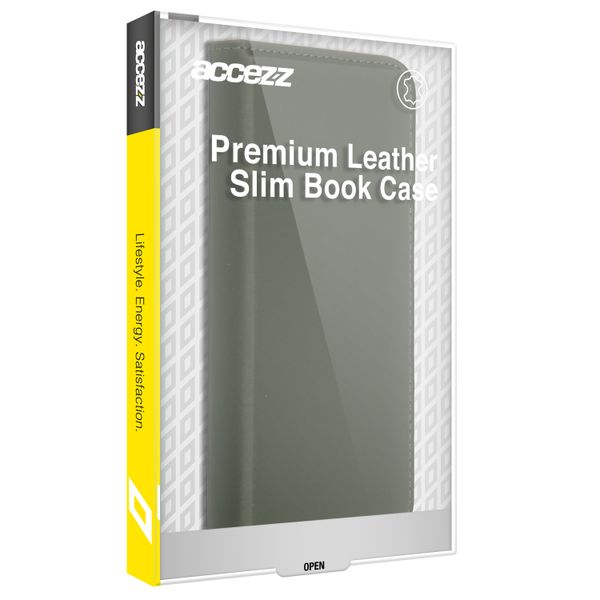 Accezz Étui de télephone Slim Folio en cuir de qualité supérieure Apple iPhone 13 Pro Max - Vert
