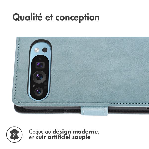 imoshion Étui de télephone portefeuille de luxe Google Pixel 9 / 9 Pro - Bleu clair