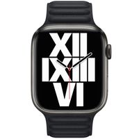 Apple Bracelet Leather Link Apple Watch | 44/45/46/49 mm - Taille S/M - Midnight