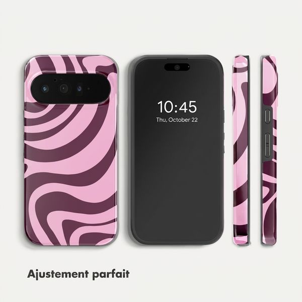 Selencia Coque arrière Vivid avec MagSafe Google Pixel 11 - Wavy Swirl Pink Plum