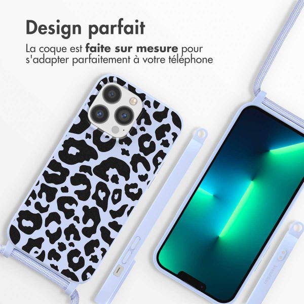 imoshion Coque design en silicone avec cordon Apple iPhone 13 Pro - Animal Lila