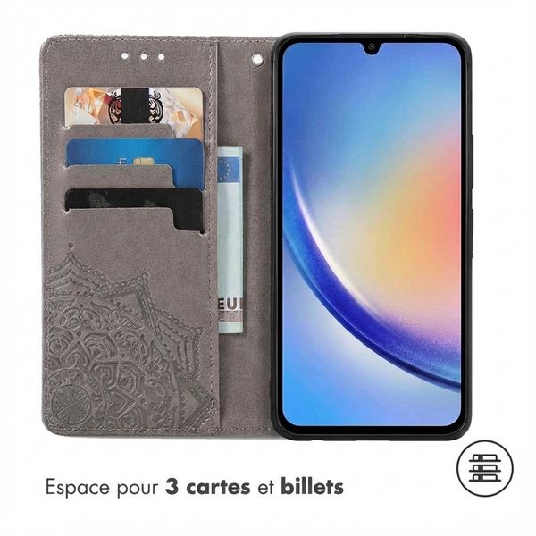 imoshion Etui de télephone Mandala Samsung Galaxy A35 - Gris