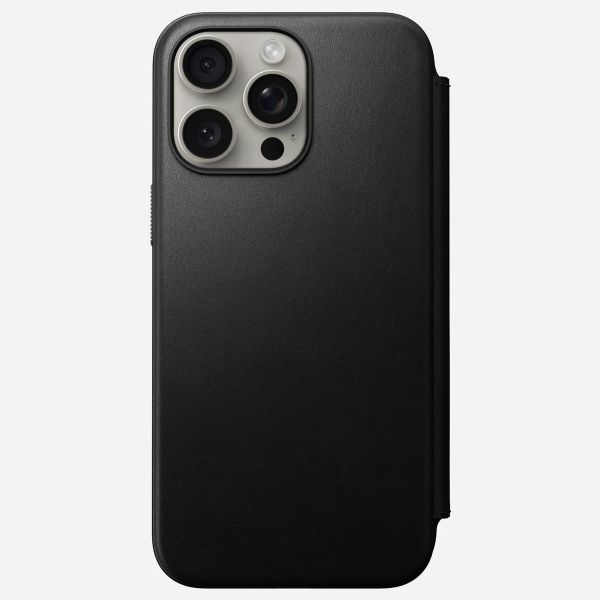 Nomad Étui de télephone portefeuille Modern Leather Folio Apple iPhone 15 Pro Max - Noir