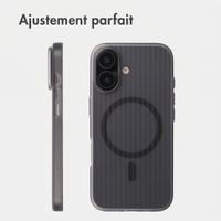 Accezz Coque arrière Lite avec MagSafe | Fluted | Apple iPhone 16 - Gris