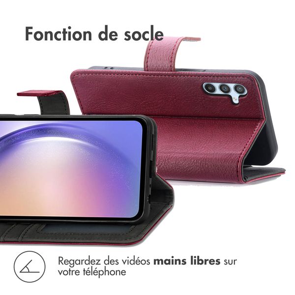 imoshion Étui de télephone portefeuille de luxe Samsung Galaxy A54 (5G) - Bordeaux