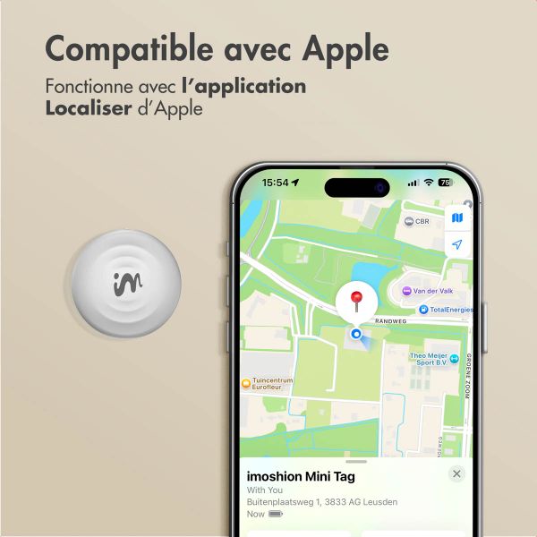 imoshion Wireless Tag - Tracker Bluetooth pour iOS - 2 pack - Blanc