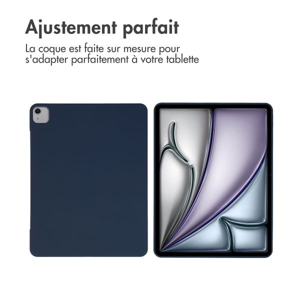 Accezz Coque Liquid Silicone avec porte-stylet Apple iPad Air 13 pouces (2026) M4 / (2025) M3 / (2024) M2 - Bleu foncé