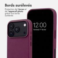 Accezz Coque arrière en cuir avec MagSafe Apple iPhone 18 Pro / 17 Pro - Heath Purple
