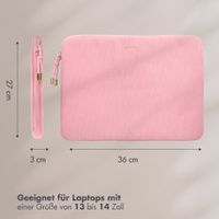 Selencia Pochette ordinateur Corduroy 13-14 pouces - Soft Blush
