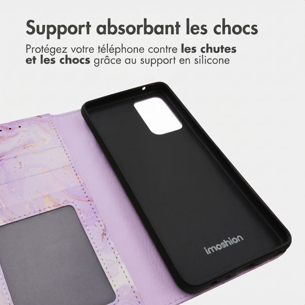 imoshion Étui de télephone portefeuille Design Samsung Galaxy A52(s) (5G/4G) - Purple Marble