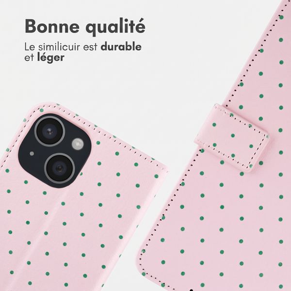 imoshion Étui de télephone portefeuille Design Apple iPhone 13 - Happy Dots