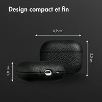 Accezz Coque en cuir véritable  Apple AirPods Pro 2 - Noir