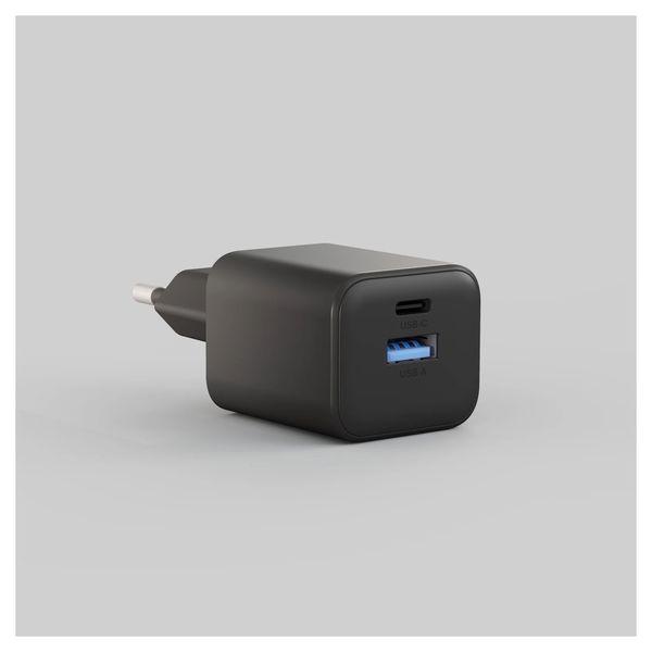Zens Chargeur compact USB-C / USB-A 30W - Adaptateur secteur - Noir