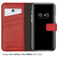 Selencia Étui portefeuille en cuir véritable Apple iPhone 12 (Pro) - Rouge