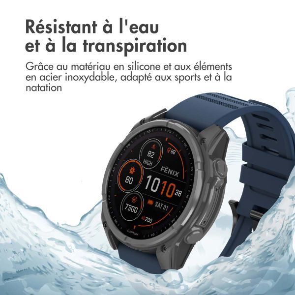 imoshion Bracelet QuickFit® Stripe en silicone  - Connexion Garmin 22 mm - Bleu foncé