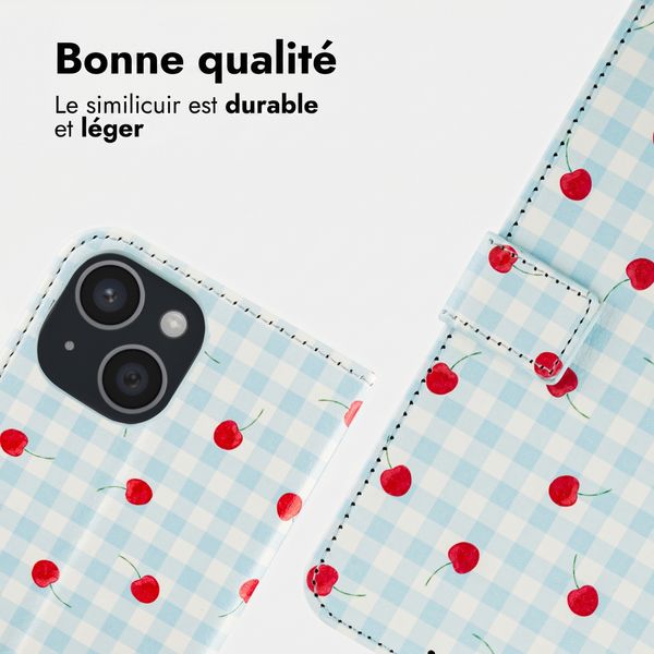 imoshion Étui de télephone portefeuille Design Apple iPhone 14 - Cherry Check