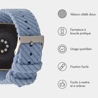 imoshion Bracelet en velours côtelé Apple Watch | 44/45/46/49 mm - Bleu clair