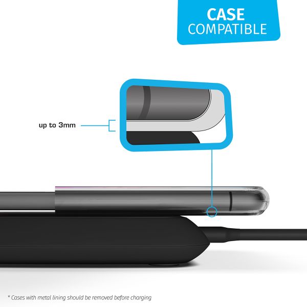 Zens Chargeur rapide simple sans fil - Chargeur sans fil optimisé pour l'iPhone - 10W