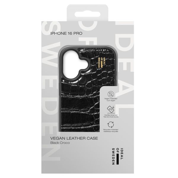 iDeal of Sweden Coque Vegan Leather Apple iPhone 16 Plus - Black Croco