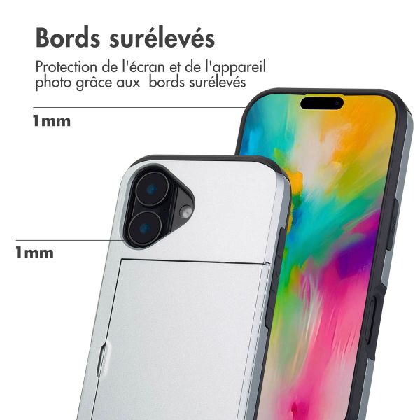 imoshion Coque arrière avec porte-cartes Apple iPhone 16 - Gris