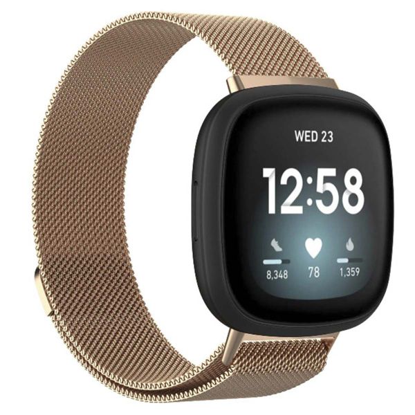 imoshion Bracelet milanais montre multipack Fitbit Versa 4 / 3 / Sense (2) - Noir & Rose