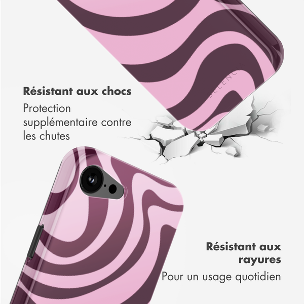 Selencia Coque arrière Vivid avec MagSafe Apple iPhone 17e / 16e - Wavy Swirl Pink Plum