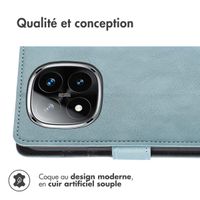imoshion Étui de télephone portefeuille de luxe Xiaomi Redmi Note 14 Pro Plus (5G) - Bleu clair