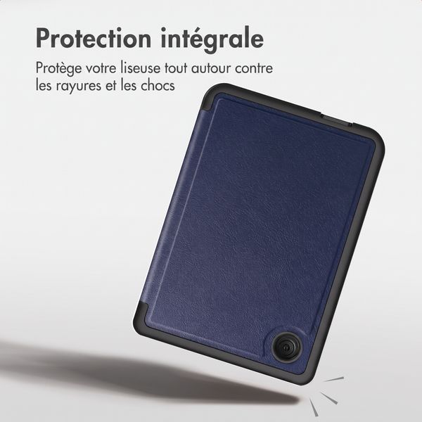 imoshion Étui de liseuse portefeuille Pliable Kobo Clara Colour / BW - Bleu foncé